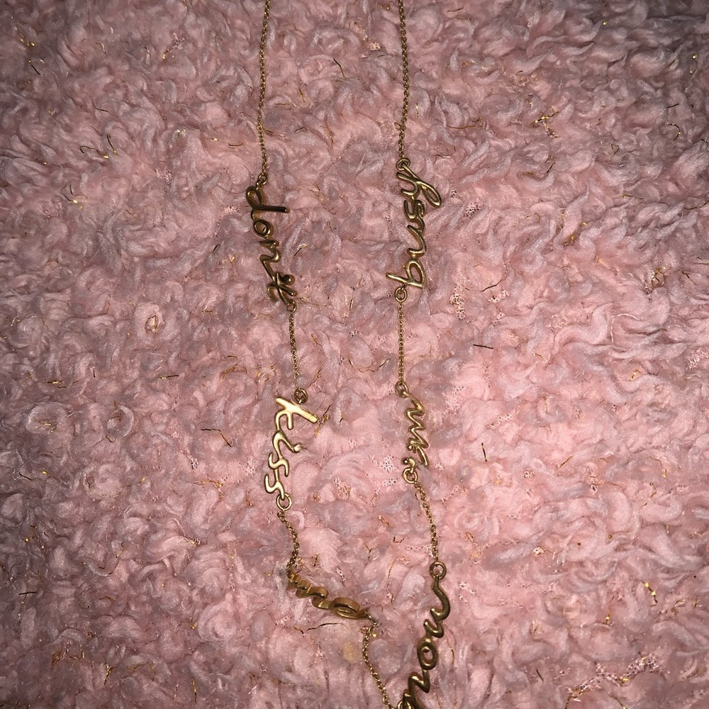 Kate Spade “Don’t kiss me now I’m busy” necklace